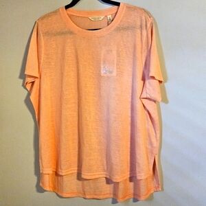 Earth Yoga Women's Sustainable Organic Clothing Peach T-Shirt Sz 1X